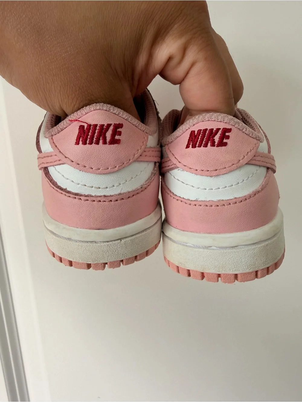 Nike Kids Pink and White Low-Top Sneakers